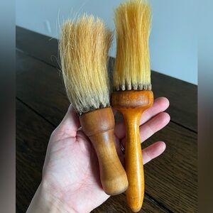 Vintage Barber Shaving Brush With Beige Handle Horse Hair Barbershop Decor